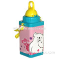 Plastic and tinplate water bottle with handle